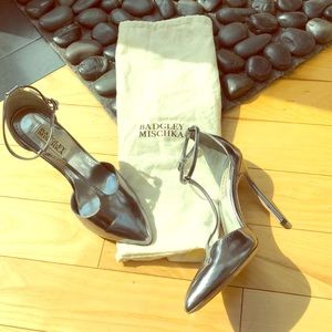 Badgley Mischa pewter heel.